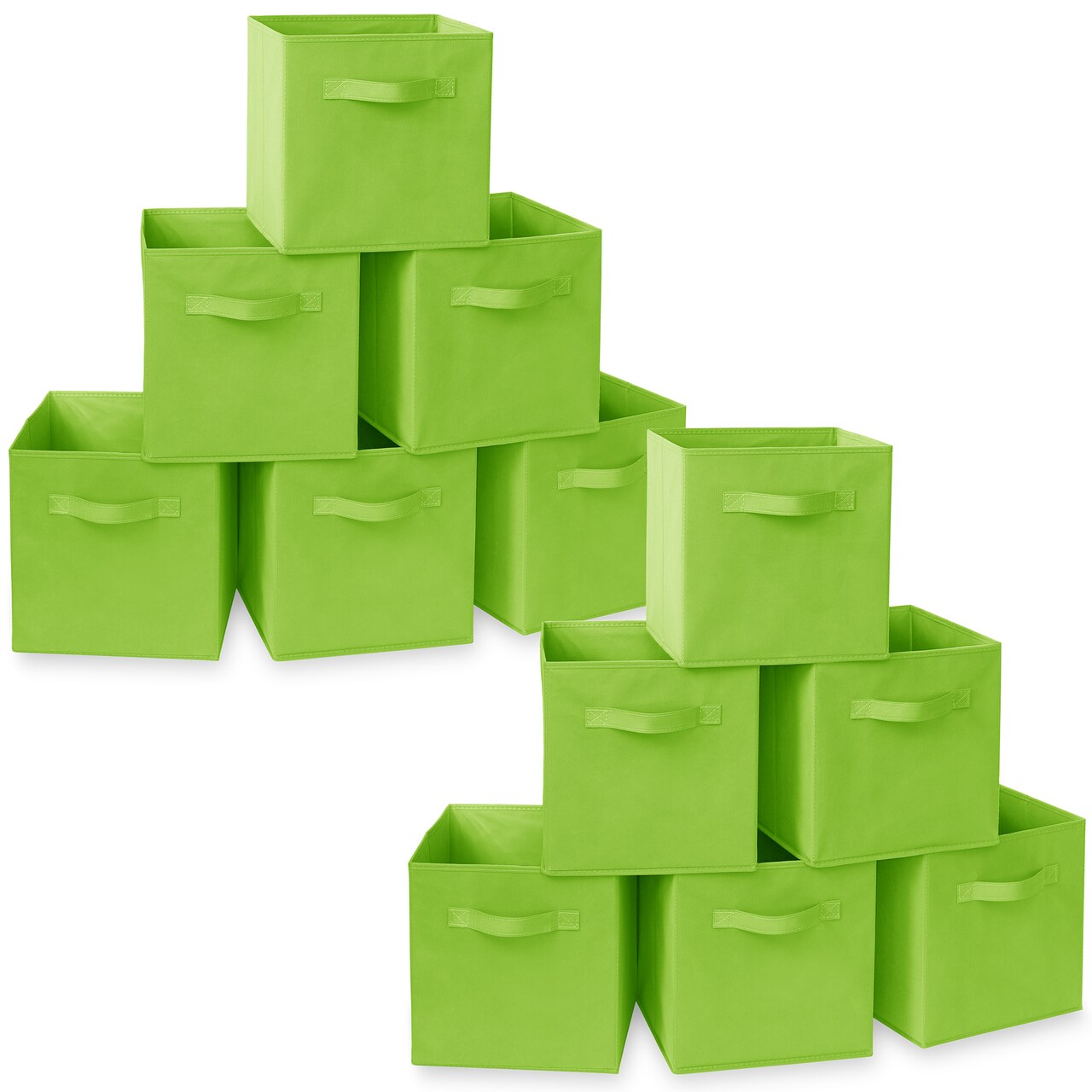 Casafield Set of 12 Collapsible Fabric Cube Storage Bins - Foldable Cloth Baskets for Shelves, Cubby Organizers & More